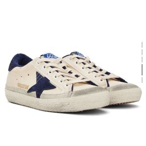 Golden Goose, Women’s, Beige and Blue Super Star classic sneakers, 38
